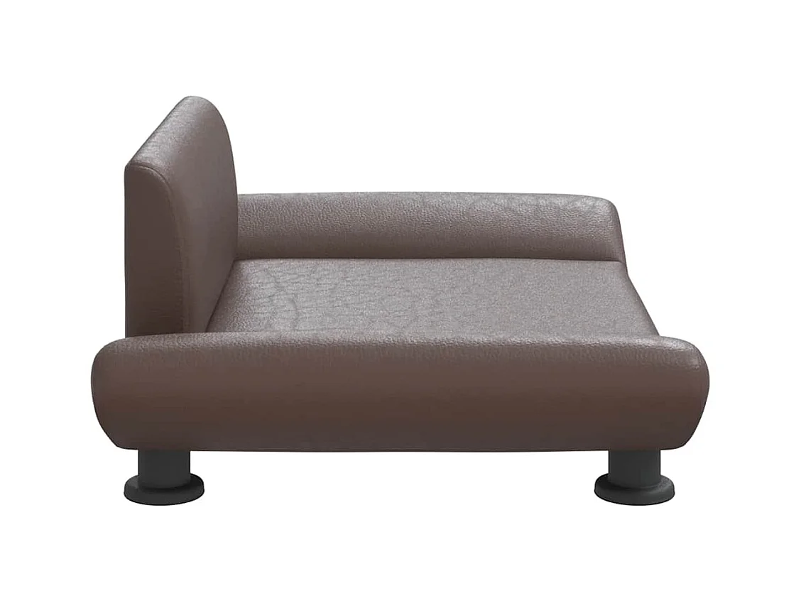 Cama para cães 70x45x28 cm couro artificial castanho