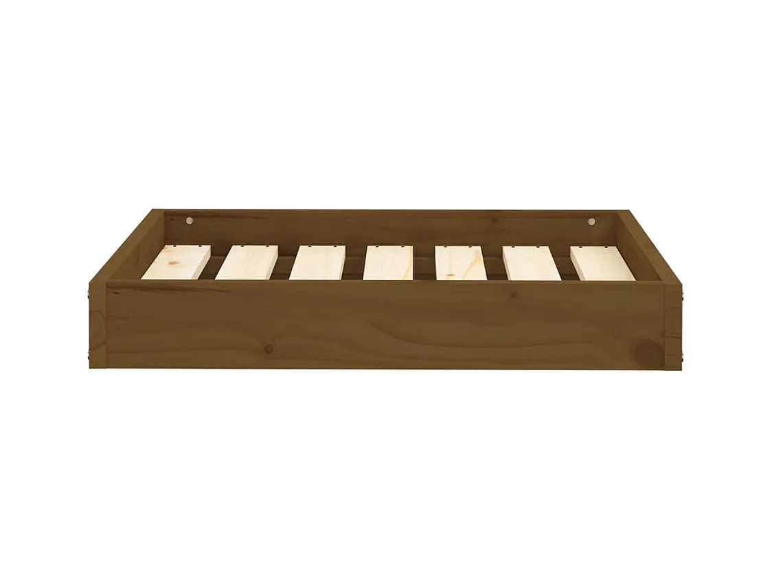 Cama para perros madera maciza pino marrón miel 61,5x49x9 cm