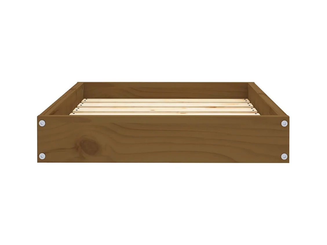 Cama para perros madera maciza pino marrón miel 61,5x49x9 cm