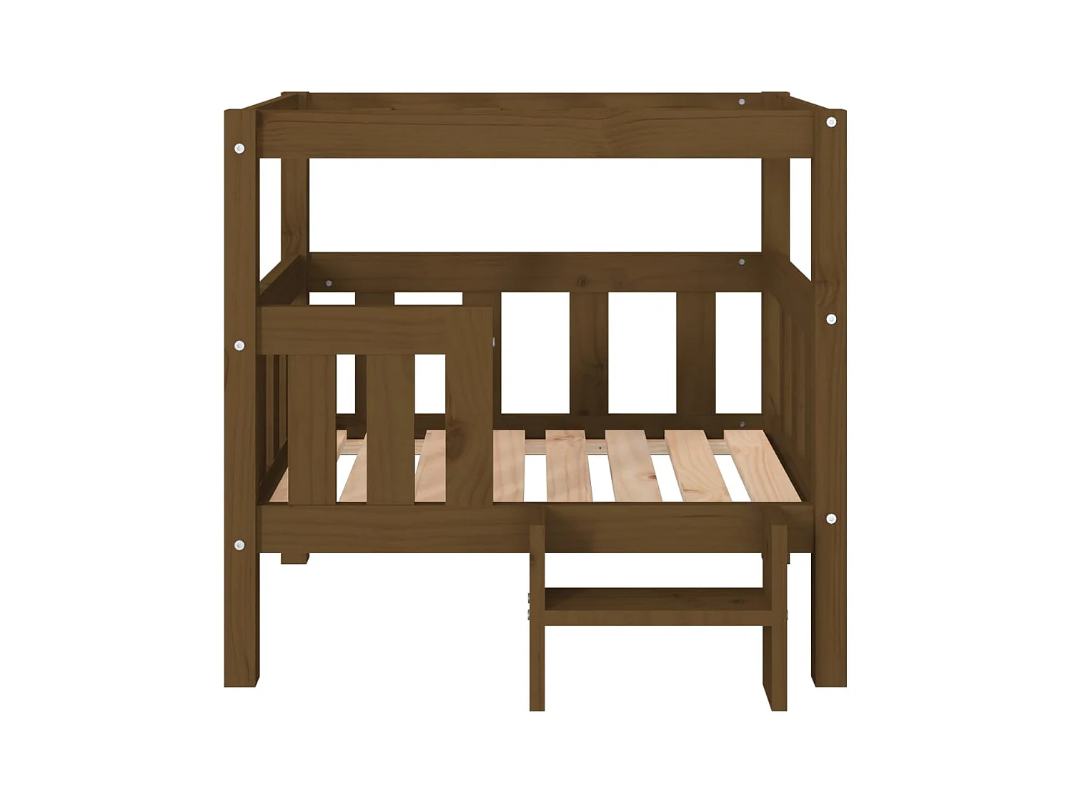 Cama para perros madera maciza pino marrón miel 75,5x63,5x70 cm