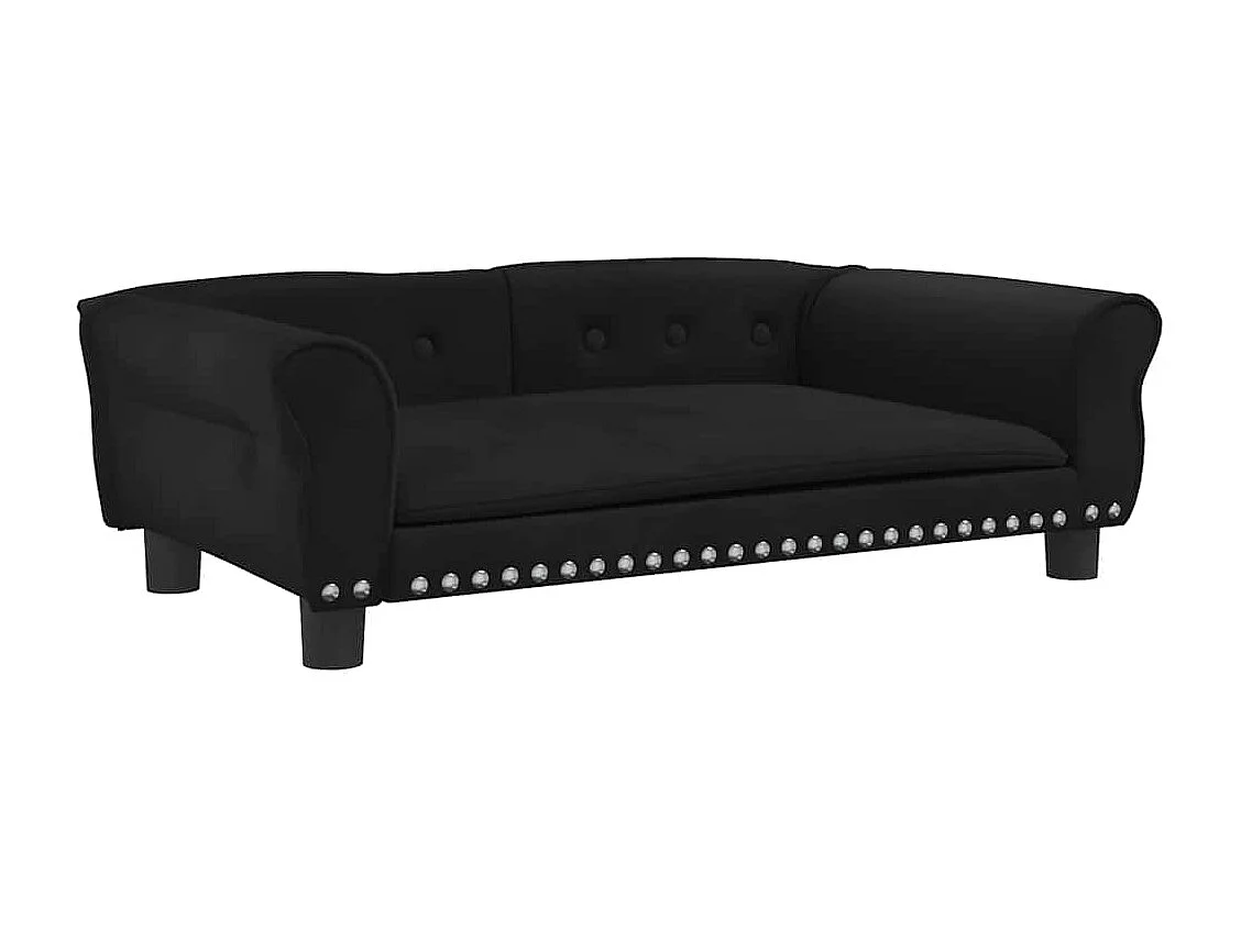 Lit pour chien noir 95x55x30 cm velours