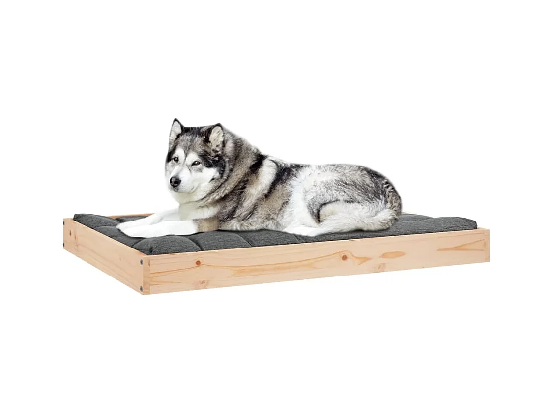 Cama para perros madera maciza de pino 101,5x74x9 cm