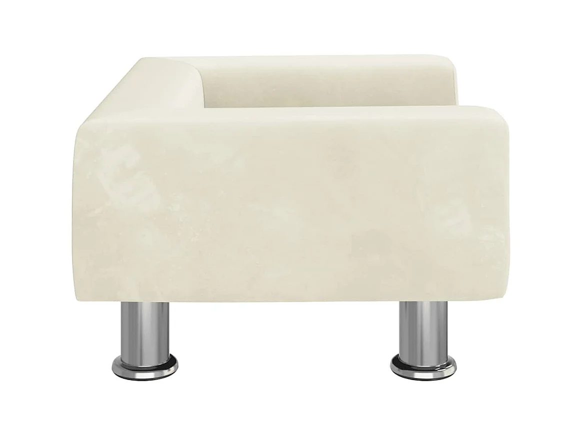 Cama para perros de terciopelo crema 50x40x26,5 cm