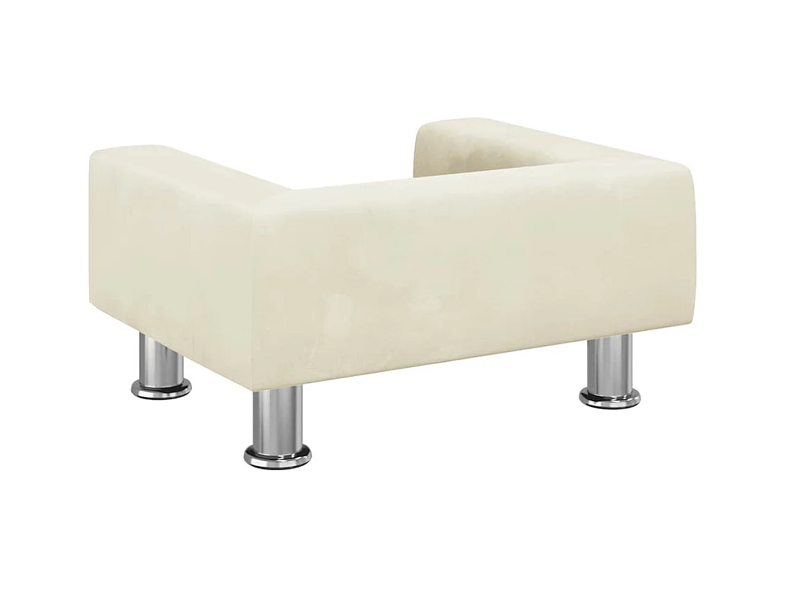 Cama para perros de terciopelo crema 50x40x26,5 cm
