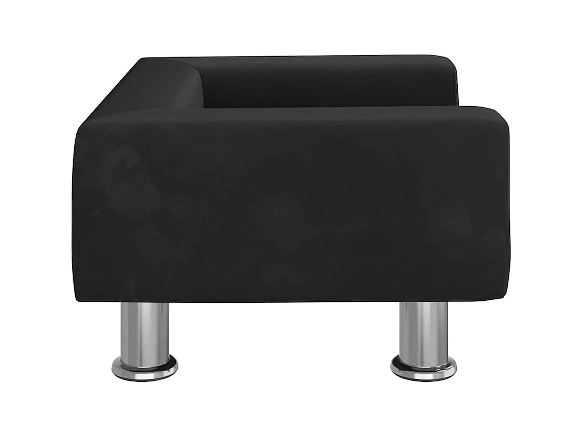 Cama para perros de terciopelo negra 50x40x26,5 cm