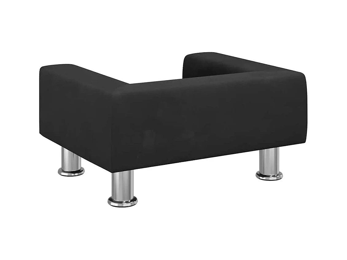 Cama para perros de terciopelo negra 50x40x26,5 cm