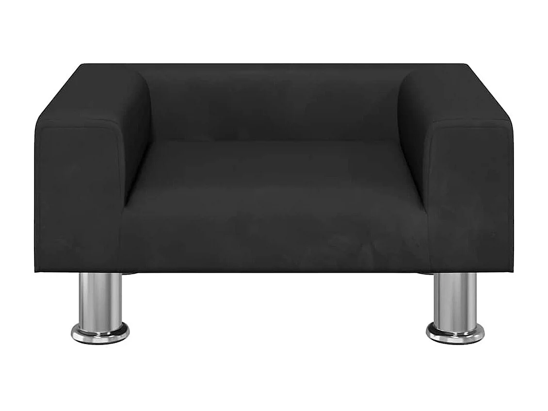 Cama para perros de terciopelo negra 50x40x26,5 cm