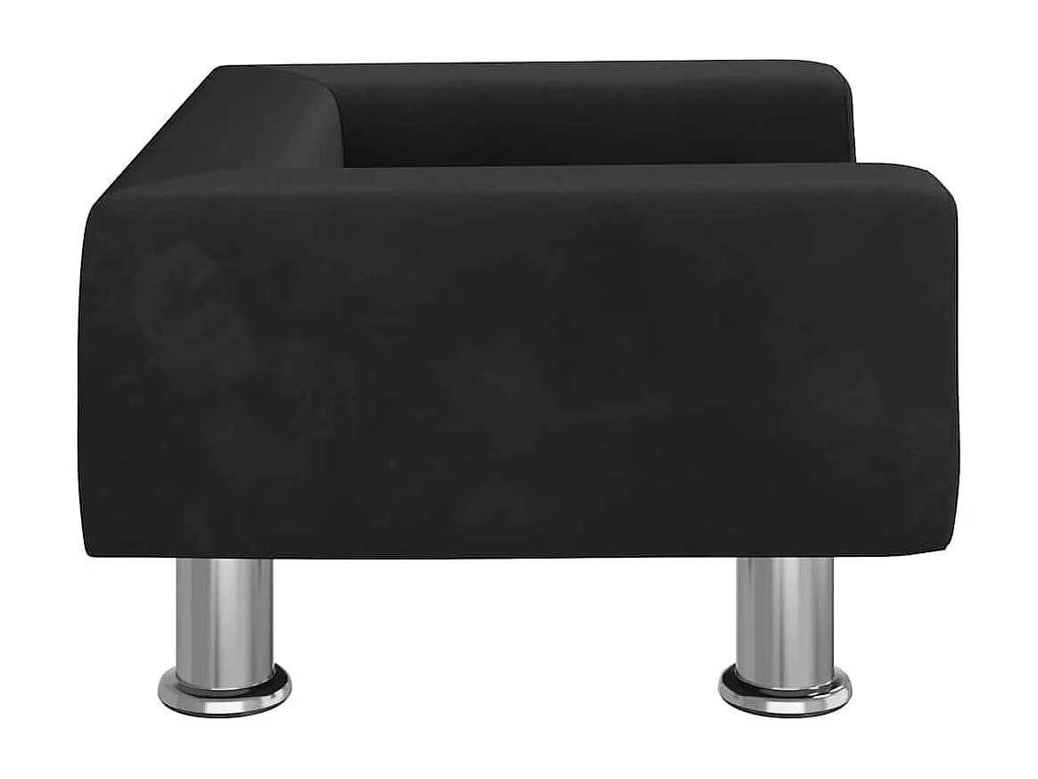 Cama para perros de terciopelo negra 50x40x26,5 cm