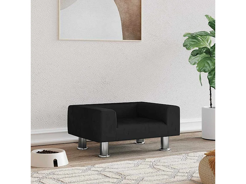 Lit pour chien noir 50x40x26,5 cm velours