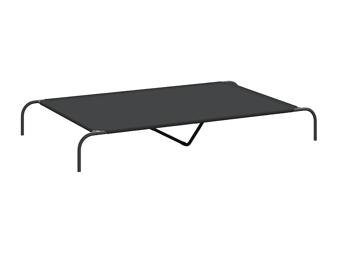 Lit surélevé pour chien noir 150x90x20 cm tissu oxford et acier