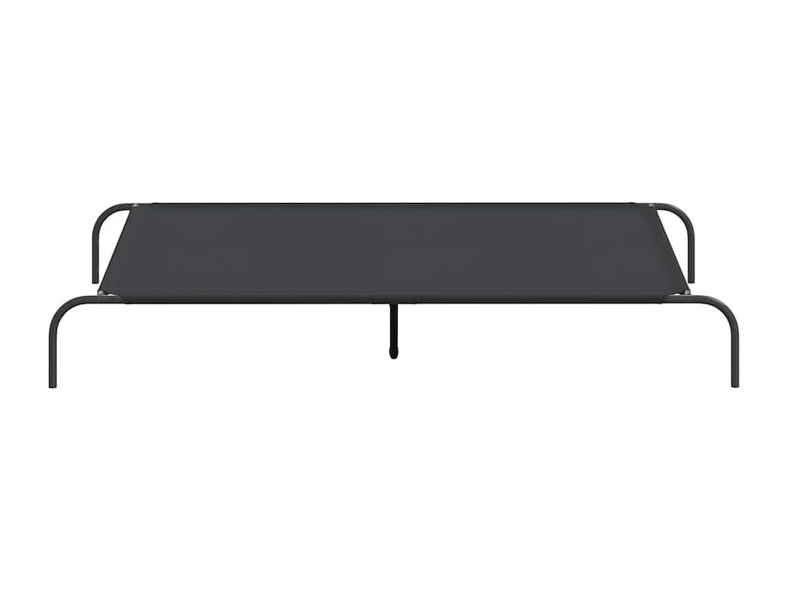 Lit surélevé pour chien noir 150x90x20 cm tissu oxford et acier