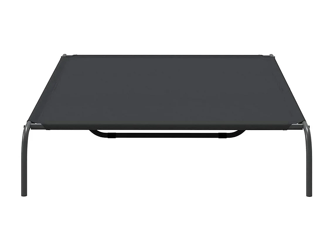 Lit surélevé pour chien noir 150x90x20 cm tissu oxford et acier