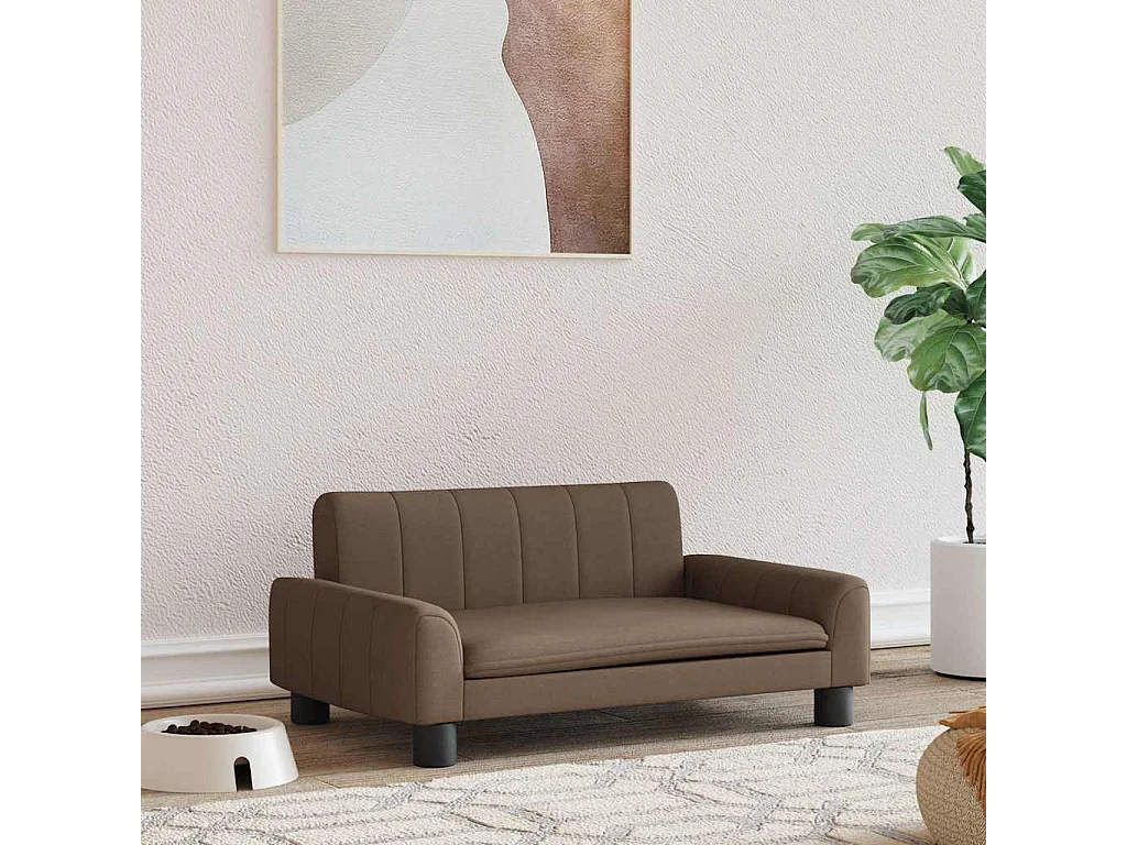 Lit pour chien marron 70x45x30 cm tissu