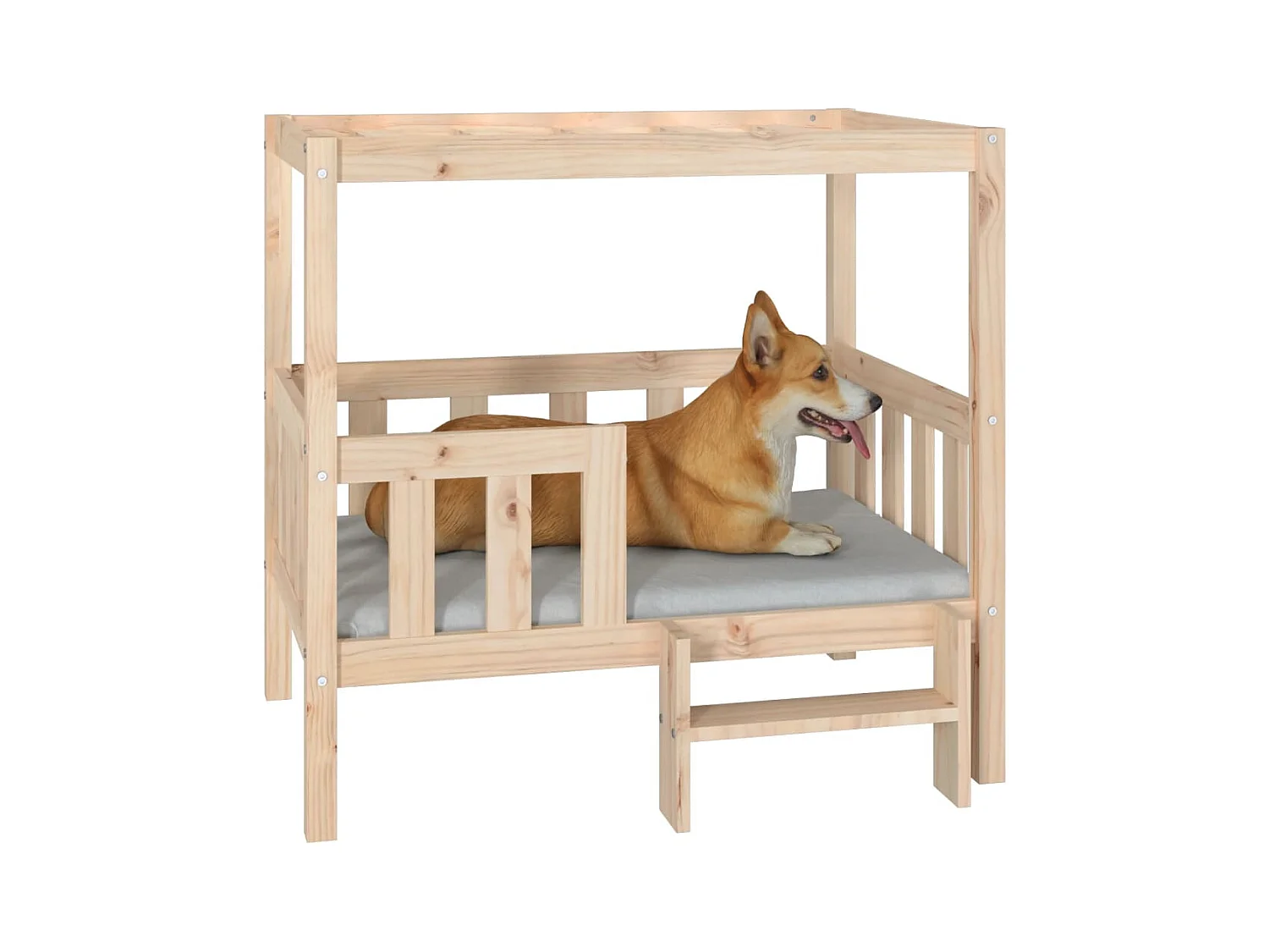Cama para perros madera maciza de pino 95,5x73,5x90 cm