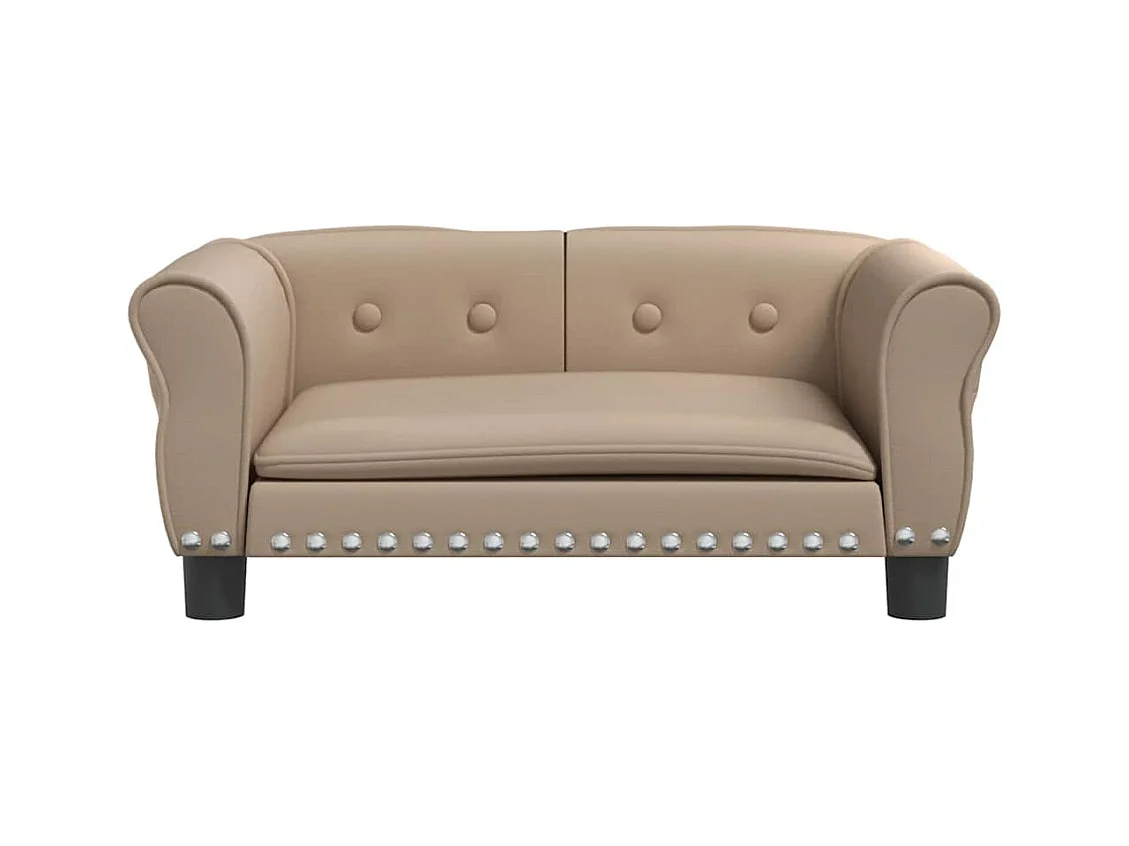 Cama para perros de cuero sintético color capuchino 70x45x30 cm
