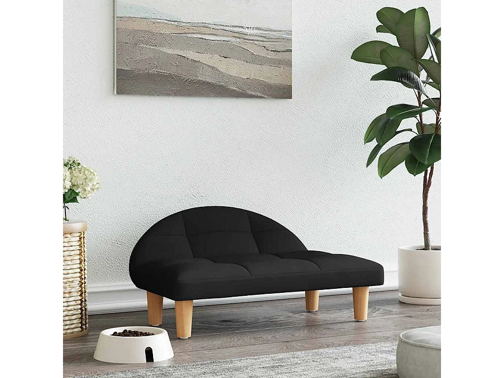 Lit pour chien noir 70x52x30 cm tissu