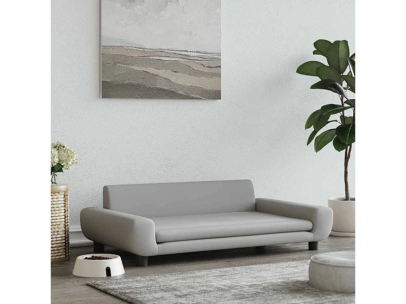 Cama para perros de terciopelo gris claro 100x54x33 cm