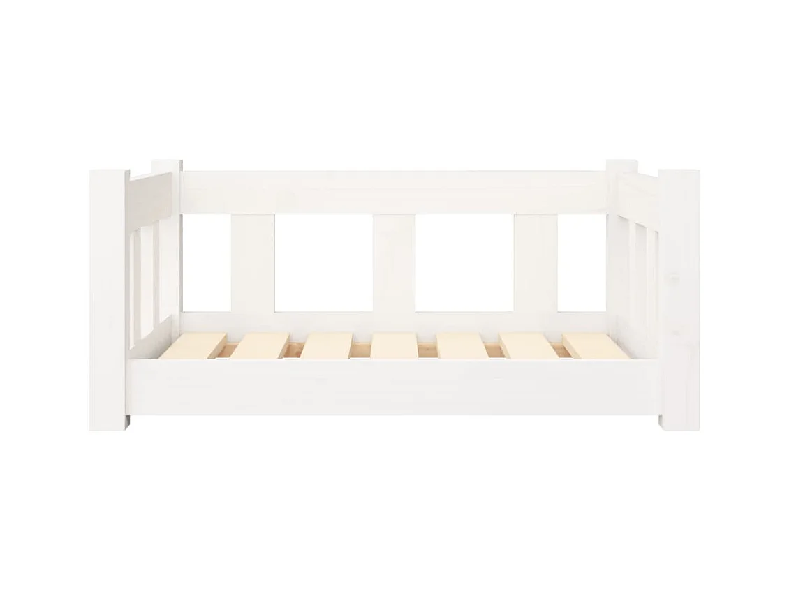 Lit pour chien Blanc 65,5x50,5x28 cm Bois de pin solide