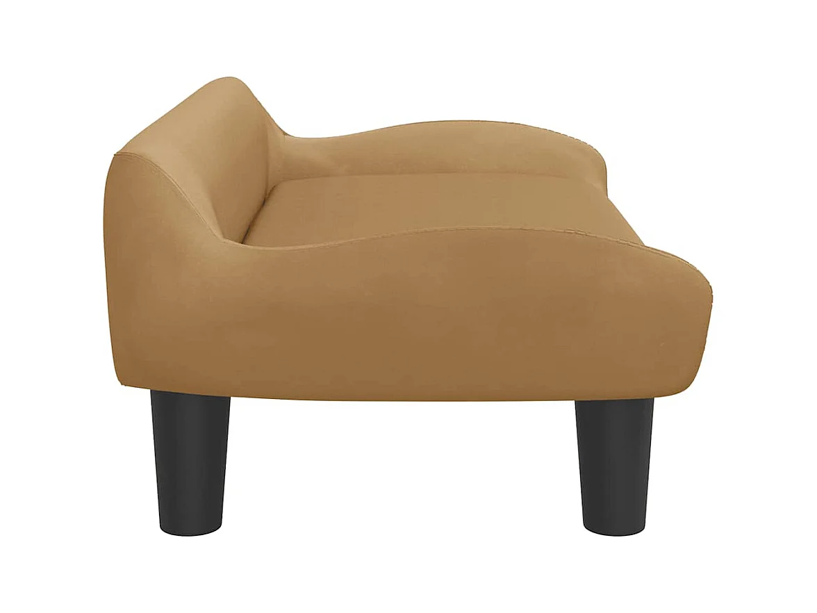 Cama para perros de terciopelo marrón 70x40x24 cm