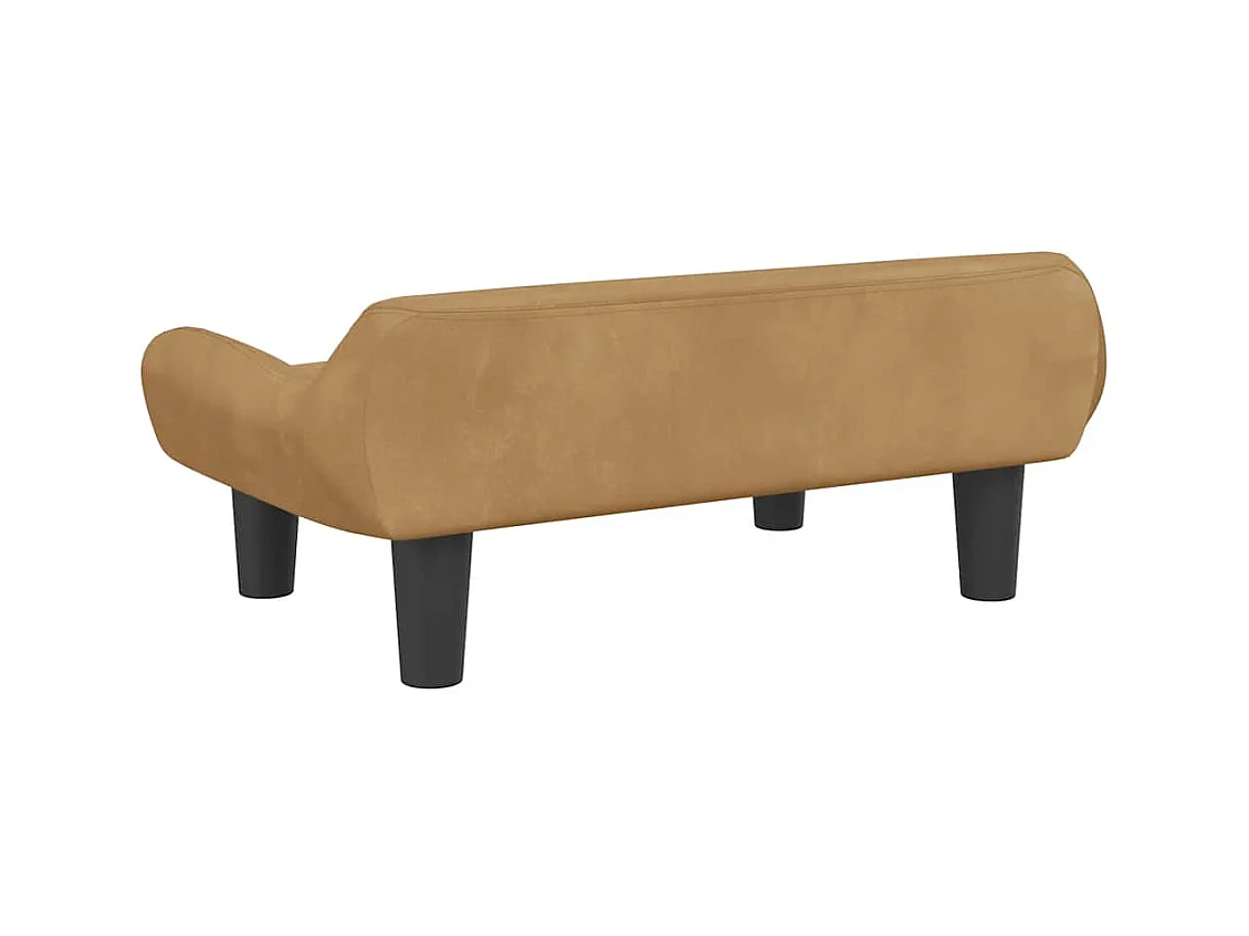 Cama para perros de terciopelo marrón 70x40x24 cm