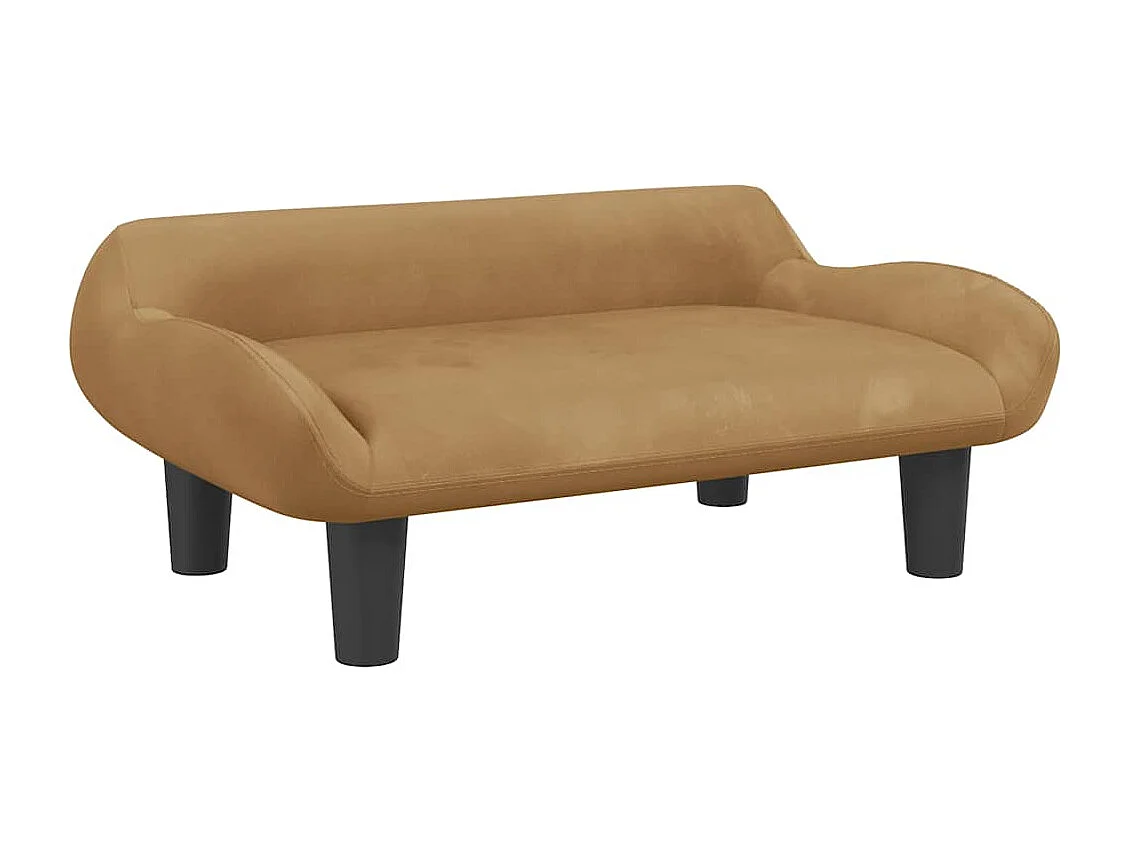 Lit pour chien marron 70x40x24 cm velours