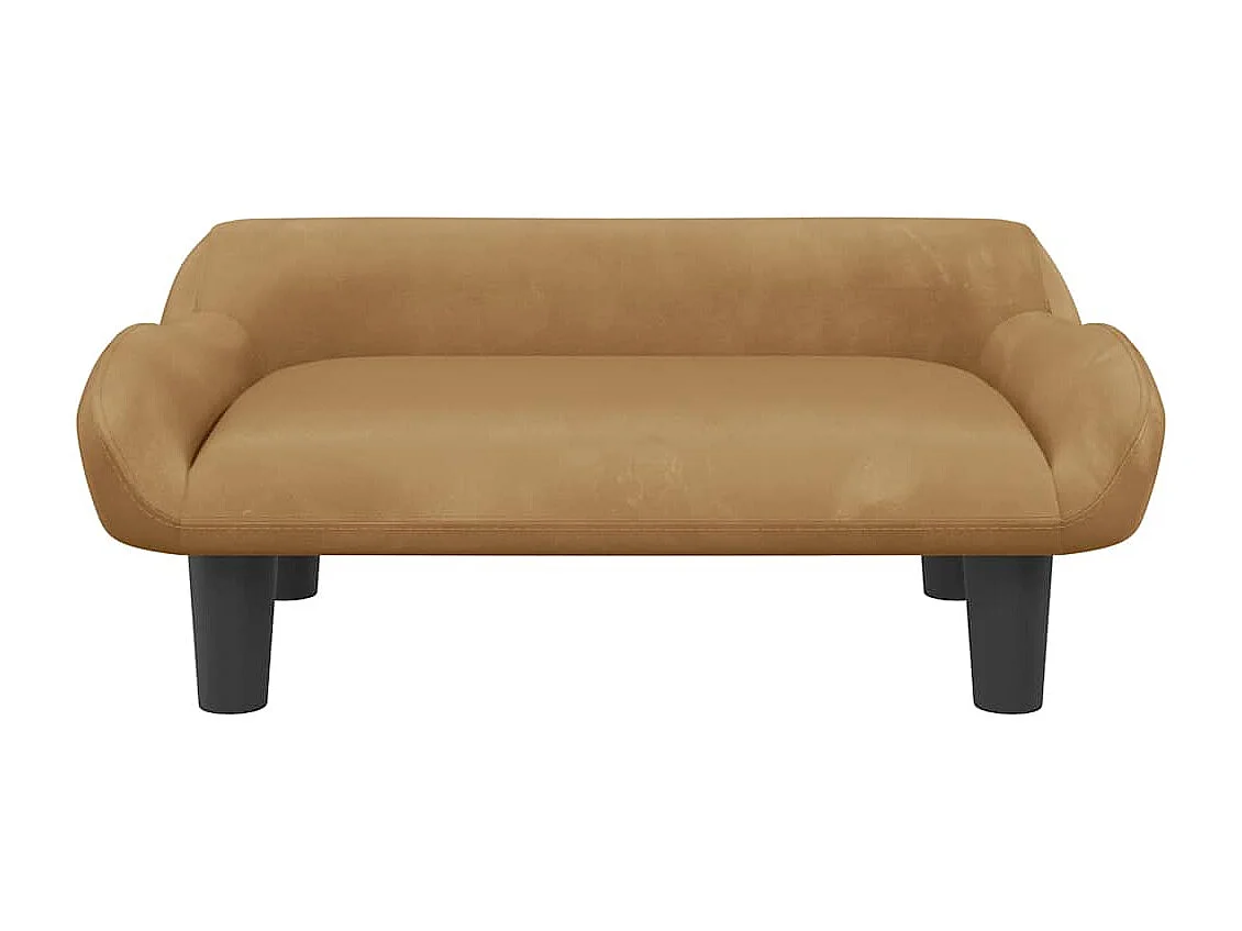 Lit pour chien marron 70x40x24 cm velours