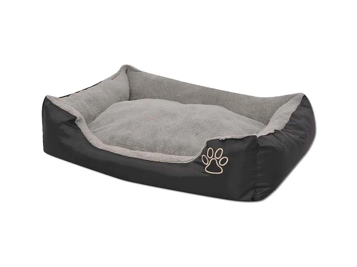 Cama para perro con cojín acolchado Talla L negra