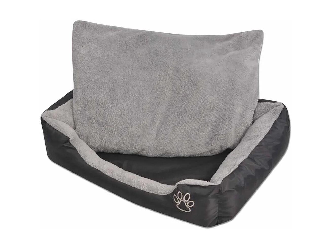 Lit pour chiens avec coussin rembourré Taille L Noir