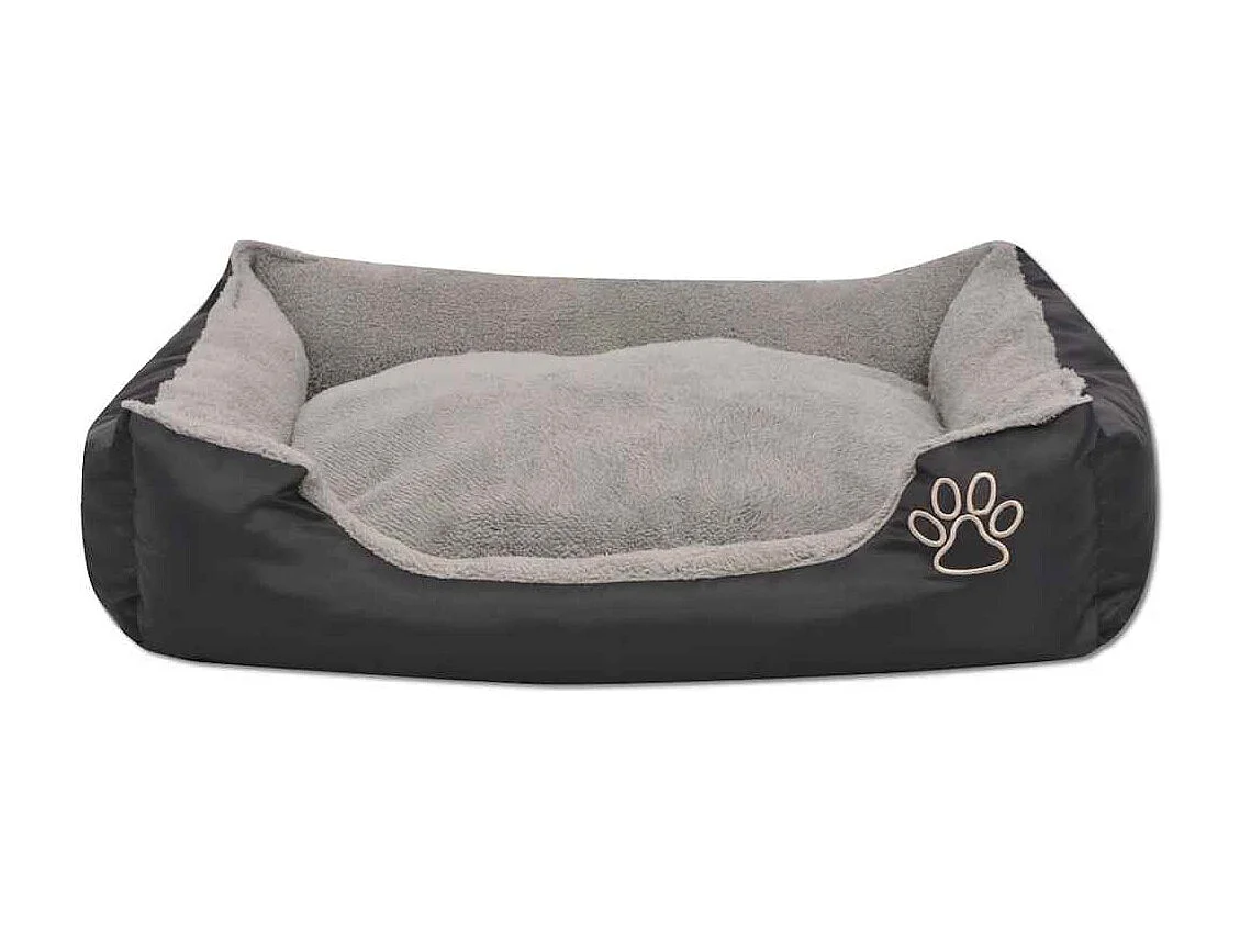 Lit pour chiens avec coussin rembourré Taille L Noir