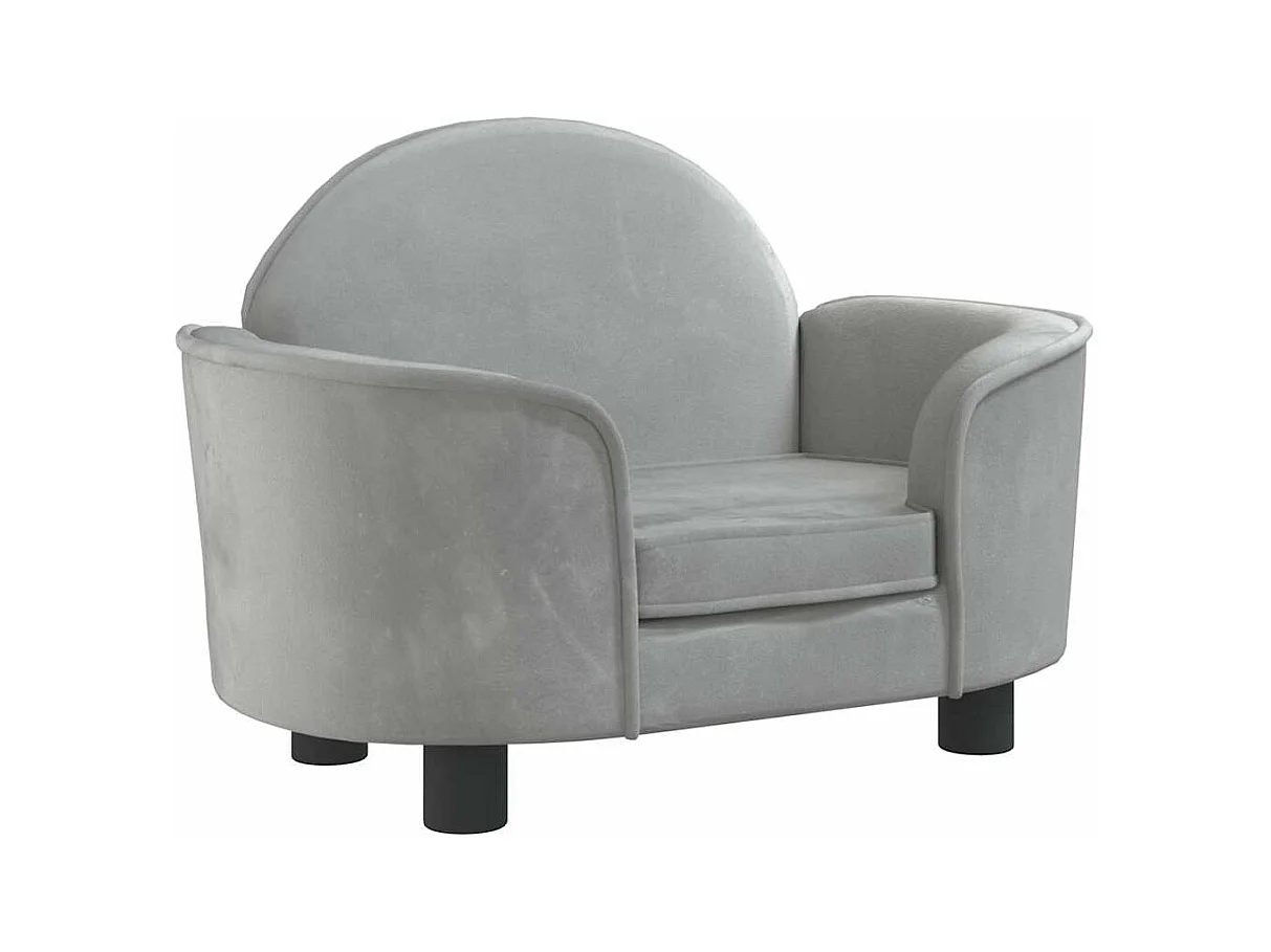 Cama para perros de terciopelo gris claro 66x40x45 cm