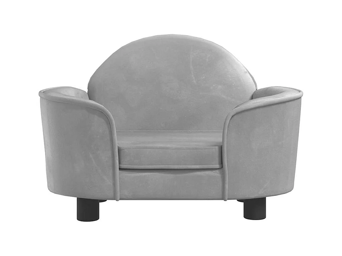 Cama para perros de terciopelo gris claro 66x40x45 cm