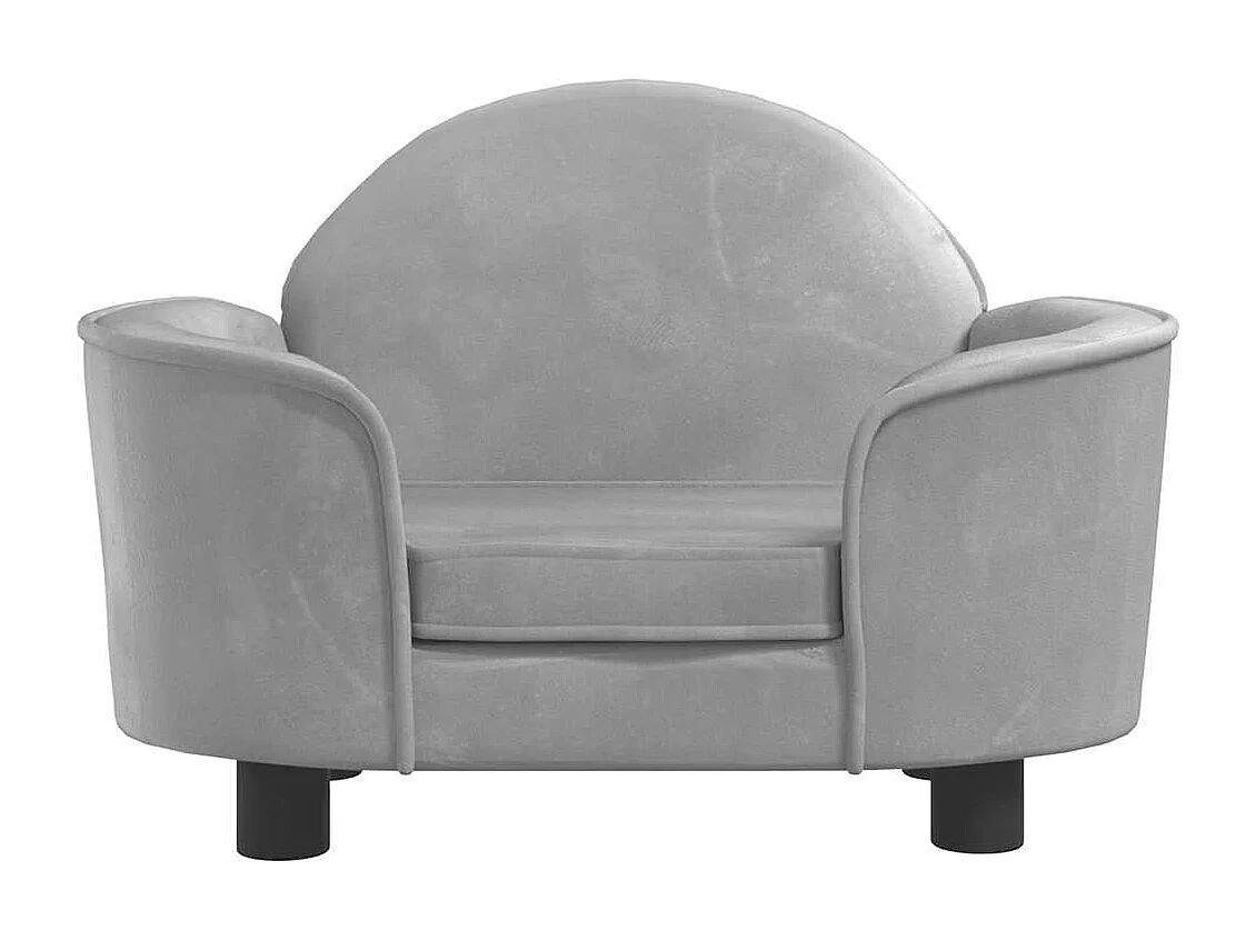 Cama para cães 66x40x45 cm veludo cinzento-claro