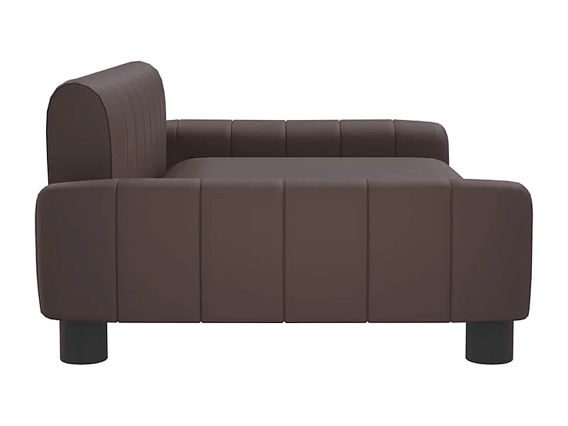 Cama para perros de cuero sintético marrón 90x53x30 cm