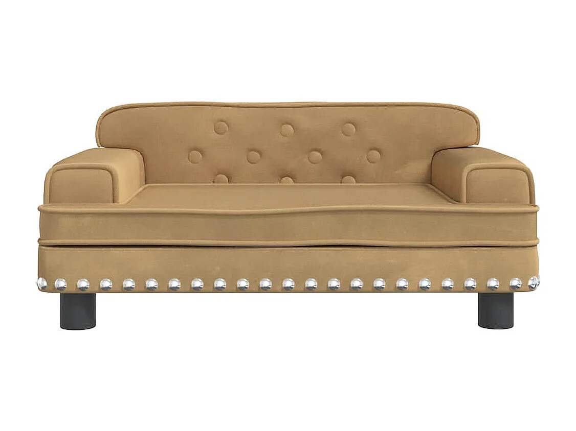 Lit pour chien marron 70x45x30 cm velours