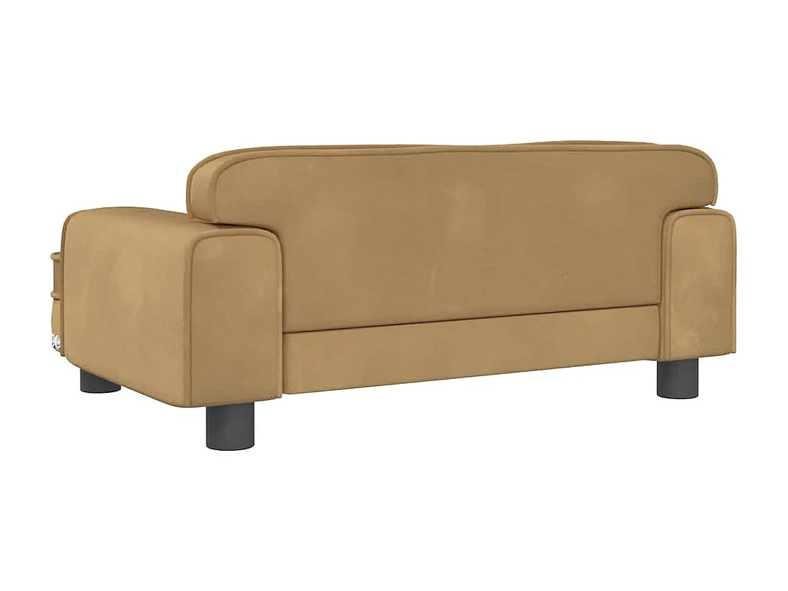 Lit pour chien marron 70x45x30 cm velours