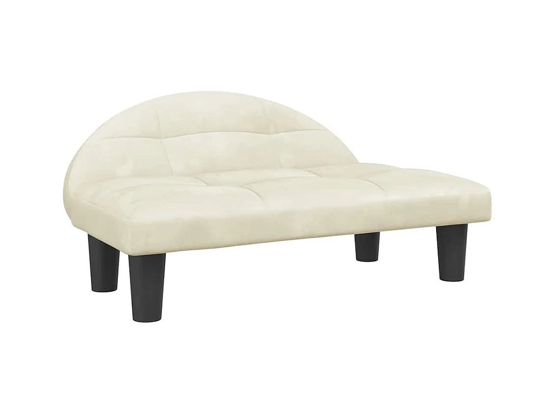 Cama para perros de terciopelo crema 70x52x30 cm