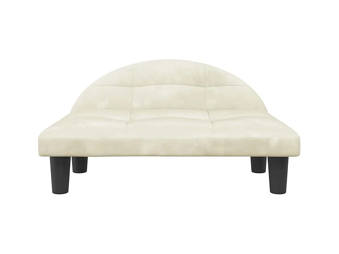 Cama para perros de terciopelo crema 70x52x30 cm