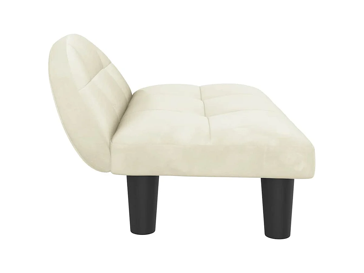 Cama para perros de terciopelo crema 70x52x30 cm