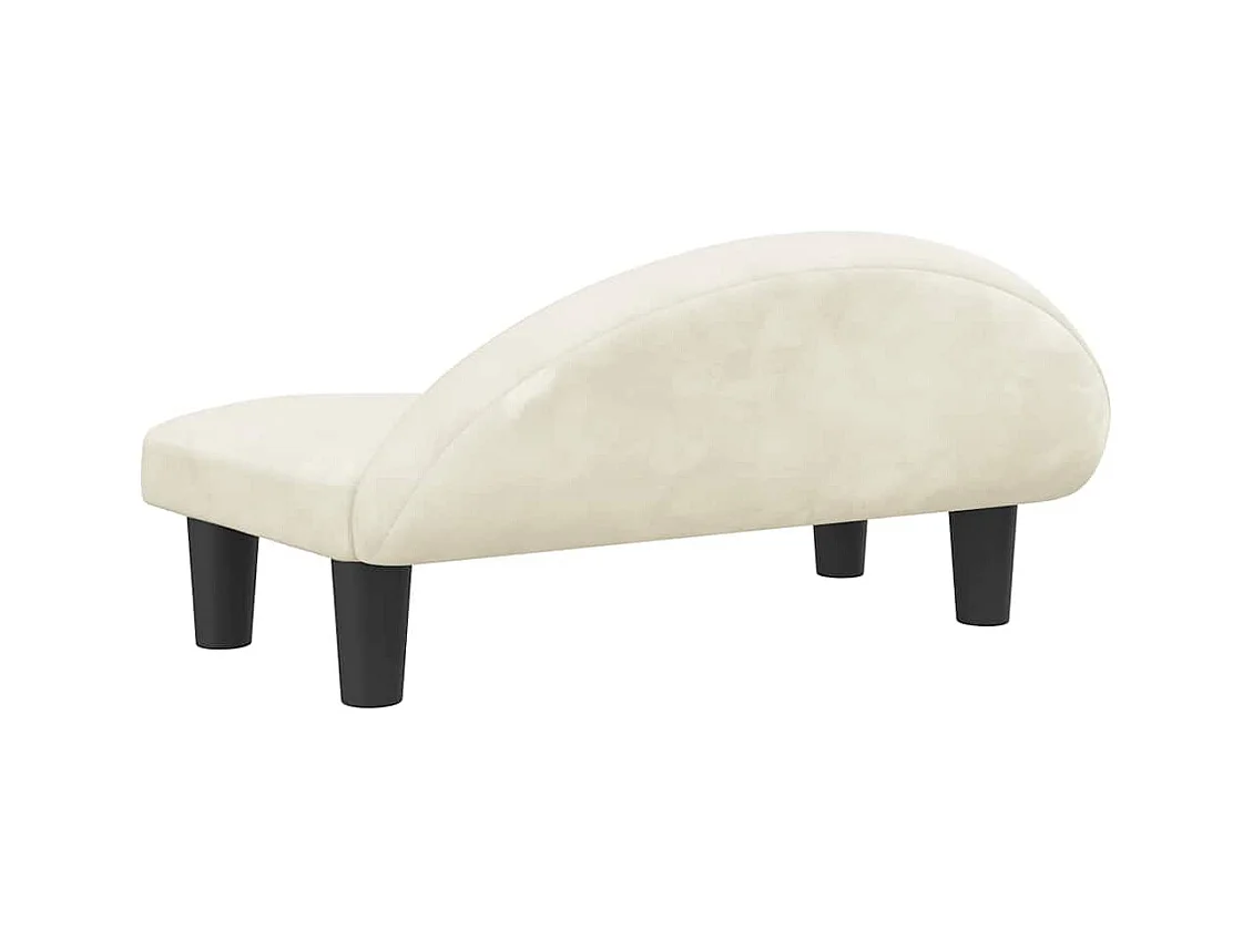 Cama para perros de terciopelo crema 70x52x30 cm