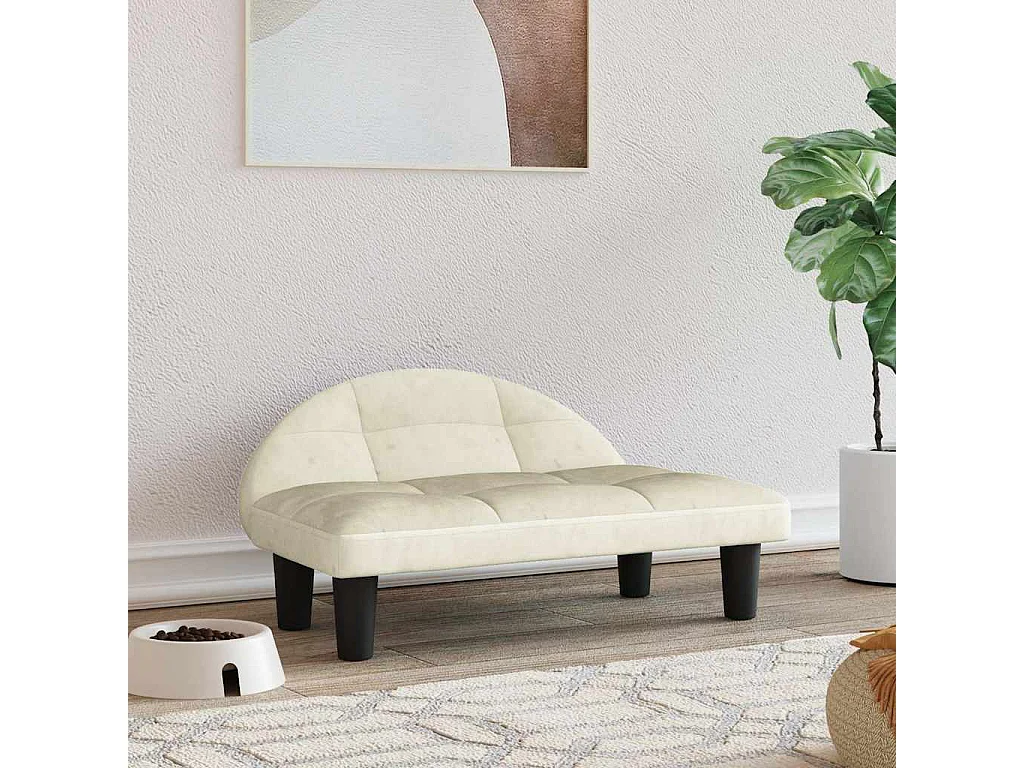 Lit pour chien crème 70x52x30 cm velours