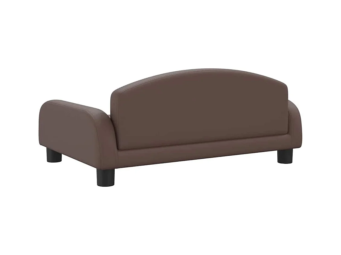 Cama para perros de cuero sintético marrón 70x45x30 cm
