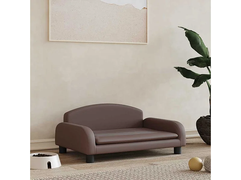Lit pour chien marron 70x45x30 cm similicuir