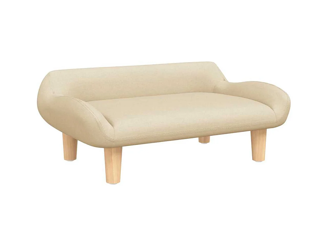 Cama para perros de tela crema 70x40x24 cm