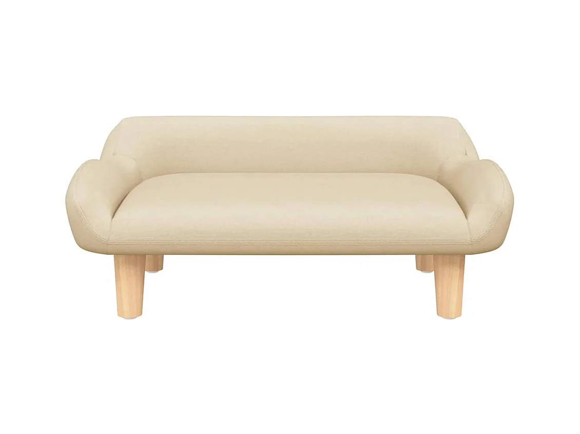 Cama para perros de tela crema 70x40x24 cm