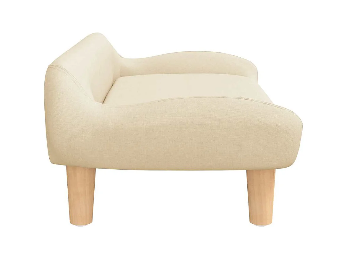 Cama para perros de tela crema 70x40x24 cm