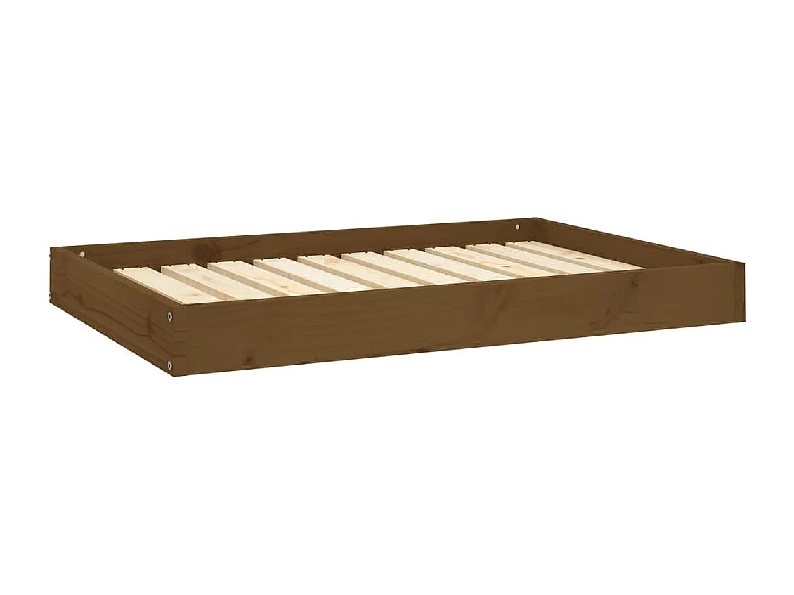 Lit pour chien Marron miel 91,5x64x9 cm Bois de pin solide