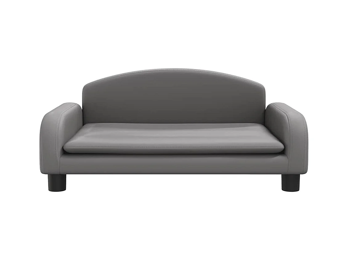 Cama para perros de cuero sintético gris 70x45x30 cm