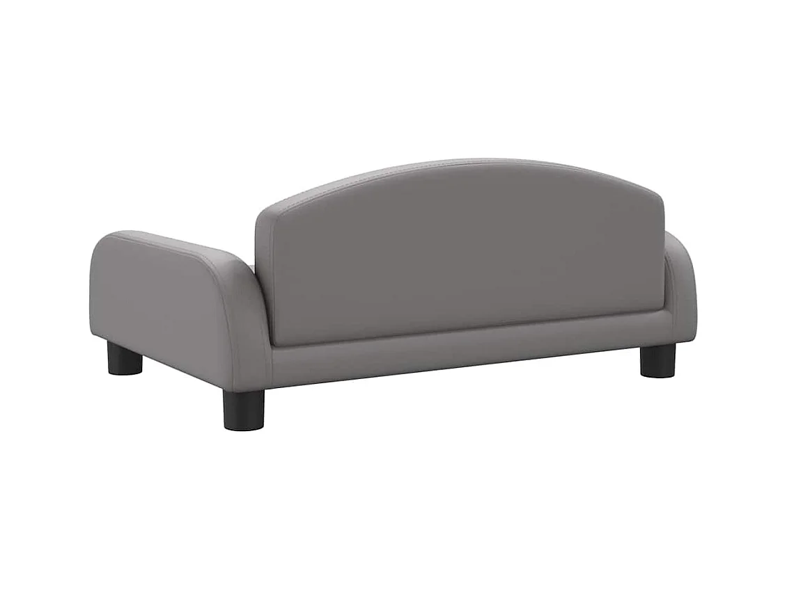 Cama para perros de cuero sintético gris 70x45x30 cm