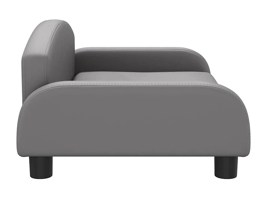 Lit pour chien gris 70x45x30 cm similicuir