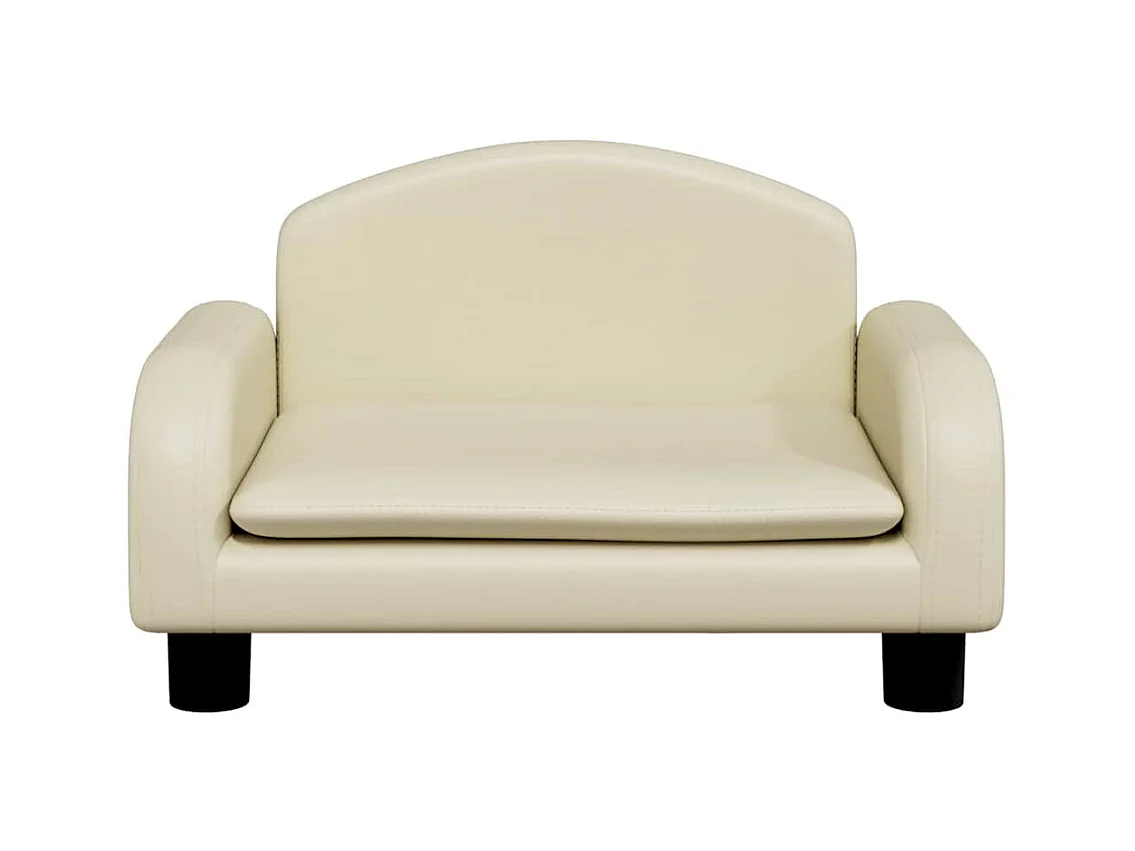 Cama para perros de cuero sintético crema 50x40x30 cm